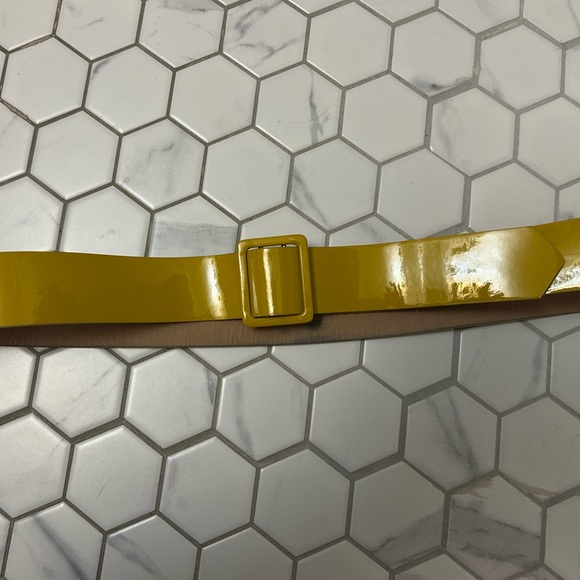 Jcrew Yellow Leather Adjustable Belt, M/L - Picture 1 of 6